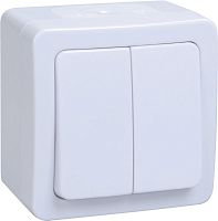 Выключатель накладной IEK Гермес Plus ВС20-2-0-ГПБ 2-кл. IP54 белый картинка